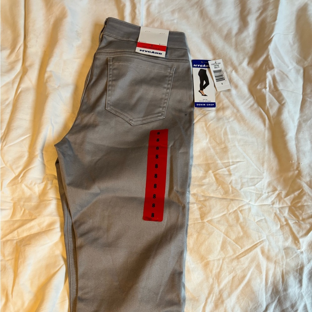 Gray Jeans with Red Tag